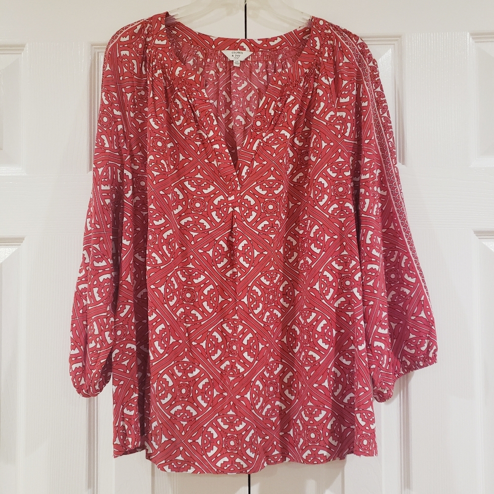 Crown & Ivy Curvy Women's Top - 3/4 Length Sleeve - 2X Plus - Valentine's Day ❤